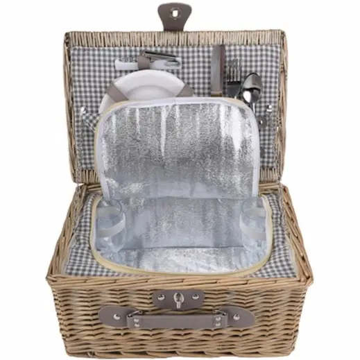 2-Person Wicker Picnic Basket Display